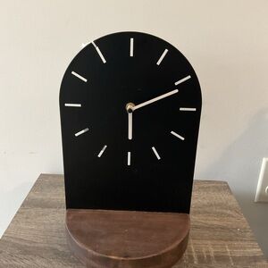 Source Unknown Black and Brown Arch Wall Clock
